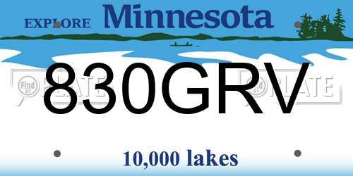 830GRV Minnesota License Plate