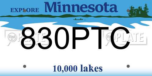 830PTC Minnesota License Plate
