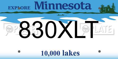 830XLT Minnesota License Plate
