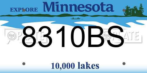8310BS Minnesota License Plate