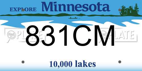 831CM Minnesota License Plate