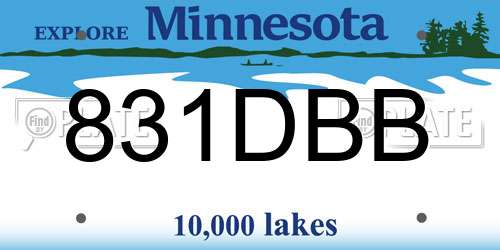 831DBB Minnesota License Plate
