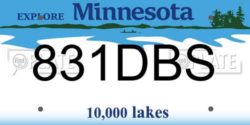 831DBS Minnesota License Plate