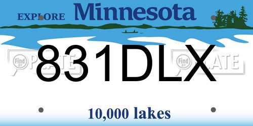 831DLX Minnesota License Plate