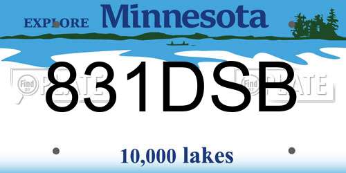 831DSB Minnesota License Plate
