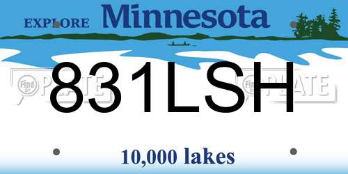 831LSH Minnesota License Plate