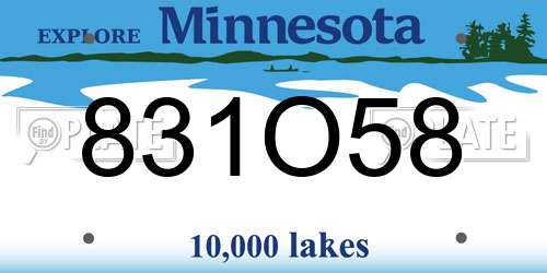 831O58 Minnesota License Plate