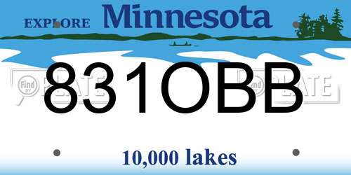 831OBB Minnesota License Plate