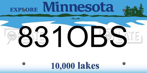 831OBS Minnesota License Plate