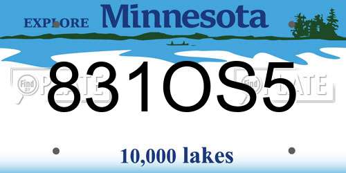 831OS5 Minnesota License Plate