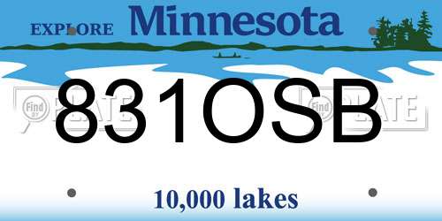 831OSB Minnesota License Plate