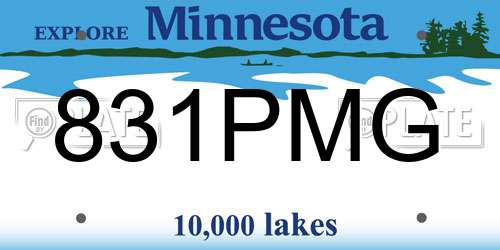 831PMG Minnesota License Plate