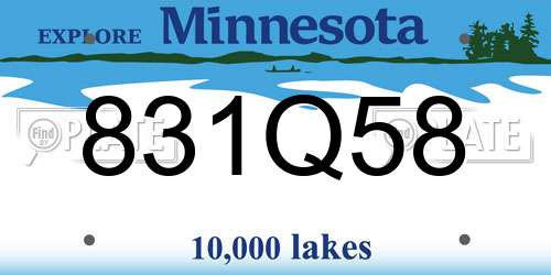 831Q58 Minnesota License Plate
