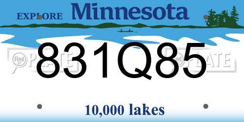 831Q85 Minnesota License Plate