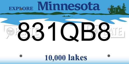 831QB8 Minnesota License Plate
