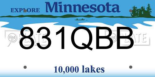 831QBB Minnesota License Plate