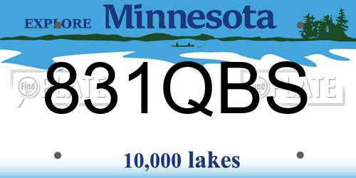 831QBS Minnesota License Plate