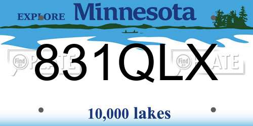 831QLX Minnesota License Plate