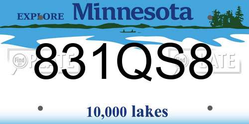 831QS8 Minnesota License Plate
