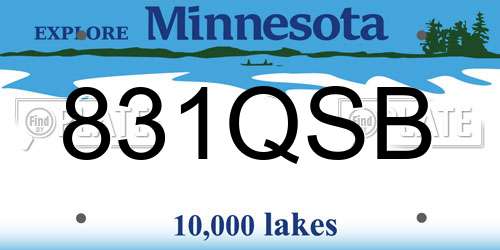 831QSB Minnesota License Plate
