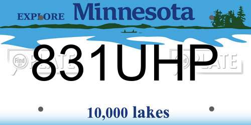 831UHP Minnesota License Plate