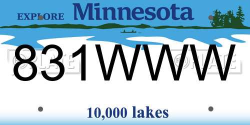 831WWW Minnesota License Plate