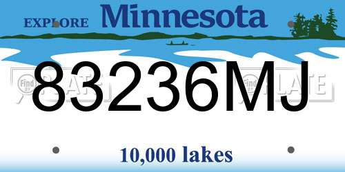 83236MJ Minnesota License Plate