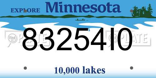 83254I0 Minnesota License Plate
