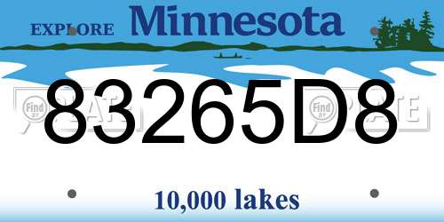 83265D8 Minnesota License Plate