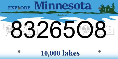 83265O8 Minnesota License Plate