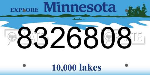 8326808 Minnesota License Plate