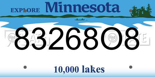 83268O8 Minnesota License Plate