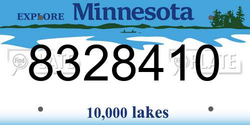 8328410 Minnesota License Plate
