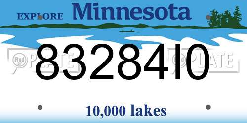 83284I0 Minnesota License Plate