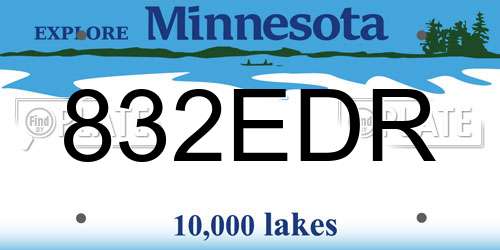 832EDR Minnesota License Plate