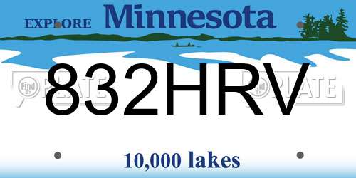 832HRV Minnesota License Plate