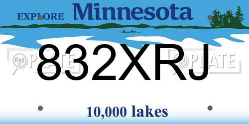832XRJ Minnesota License Plate