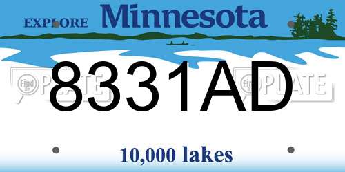 8331AD Minnesota License Plate