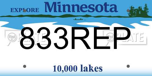833REP Minnesota License Plate