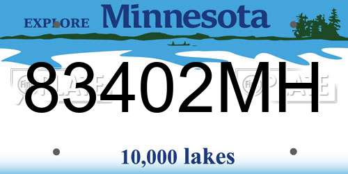 83402MH Minnesota License Plate