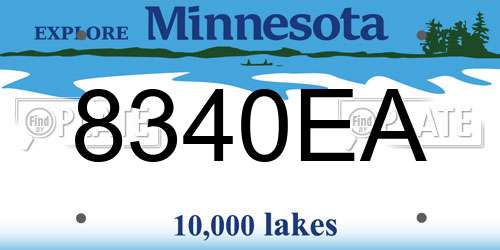 8340EA Minnesota License Plate