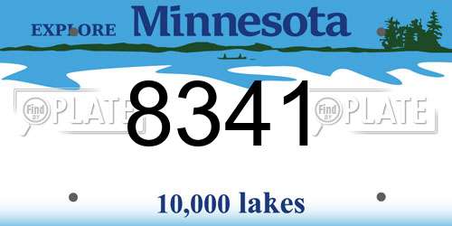 8341 Minnesota License Plate