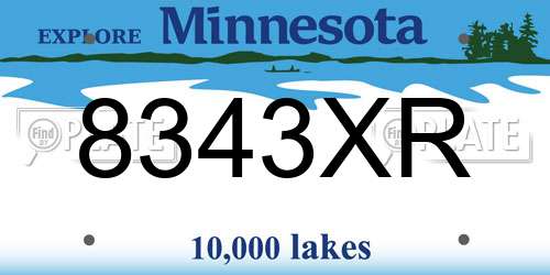 8343XR Minnesota License Plate