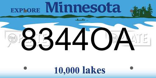 8344OA Minnesota License Plate