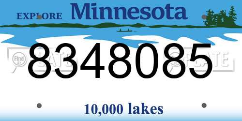 8348085 Minnesota License Plate