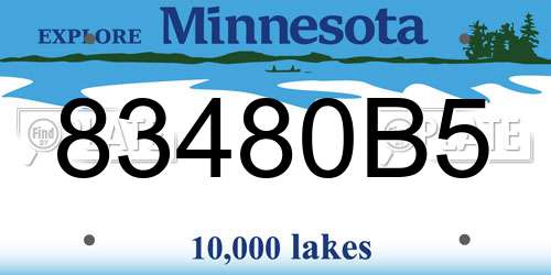 83480B5 Minnesota License Plate