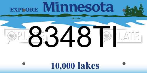 8348TI Minnesota License Plate
