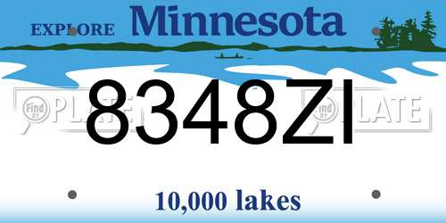 8348ZI Minnesota License Plate