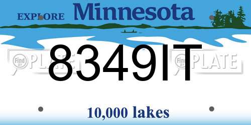 8349IT Minnesota License Plate
