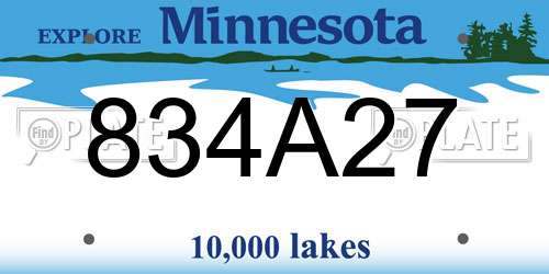 834A27 Minnesota License Plate